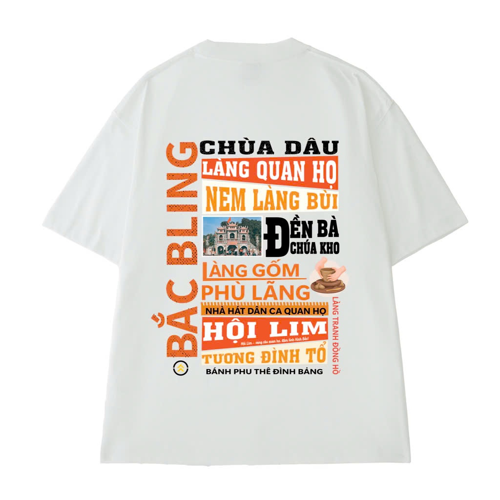 Áo thun nam nữ ngắn tay in hình Bắc Ninh Bắc Bling hottrend chất liệu cotton thoáng mát TA219