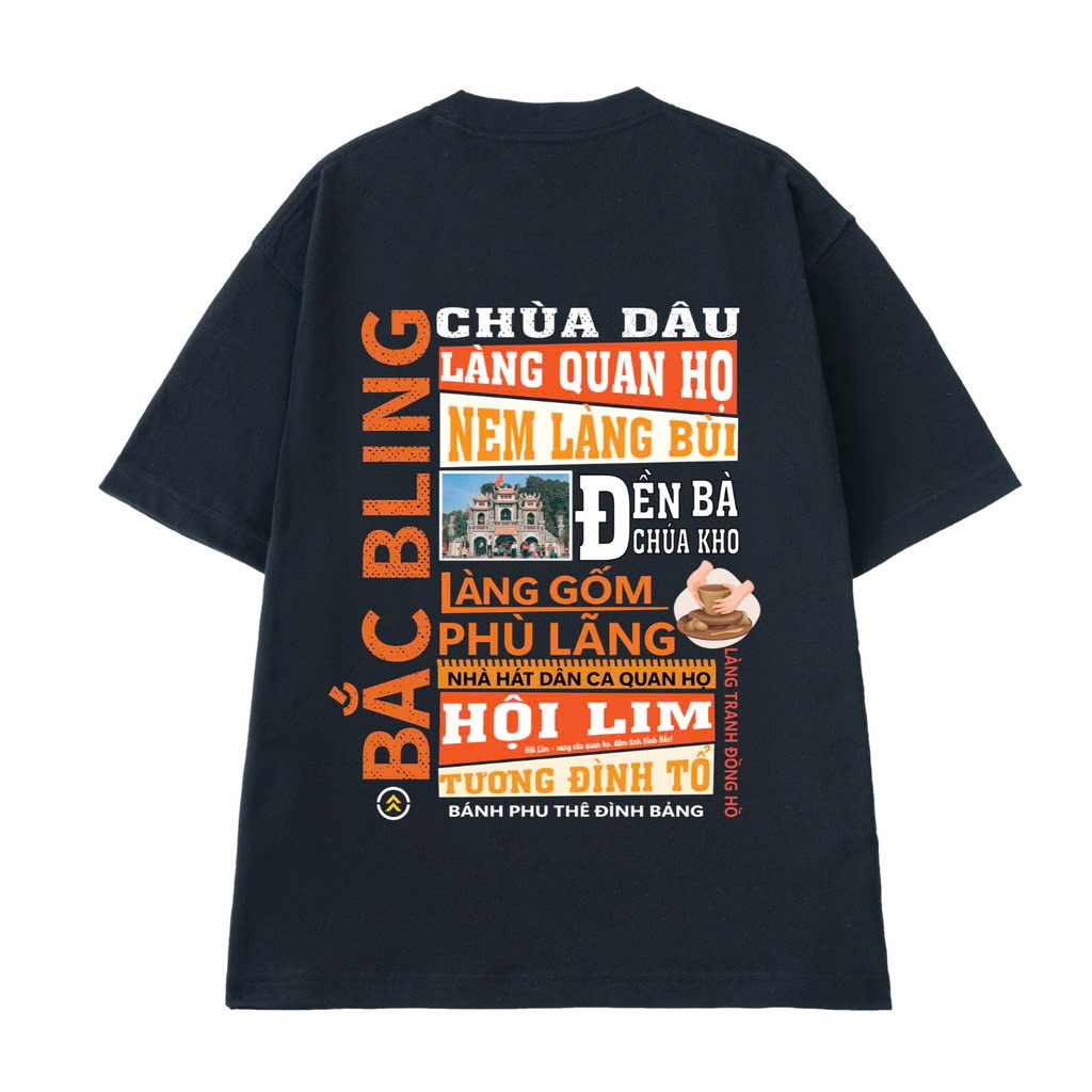 Áo thun nam nữ ngắn tay in hình Bắc Ninh Bắc Bling hottrend chất liệu cotton thoáng mát TA219
