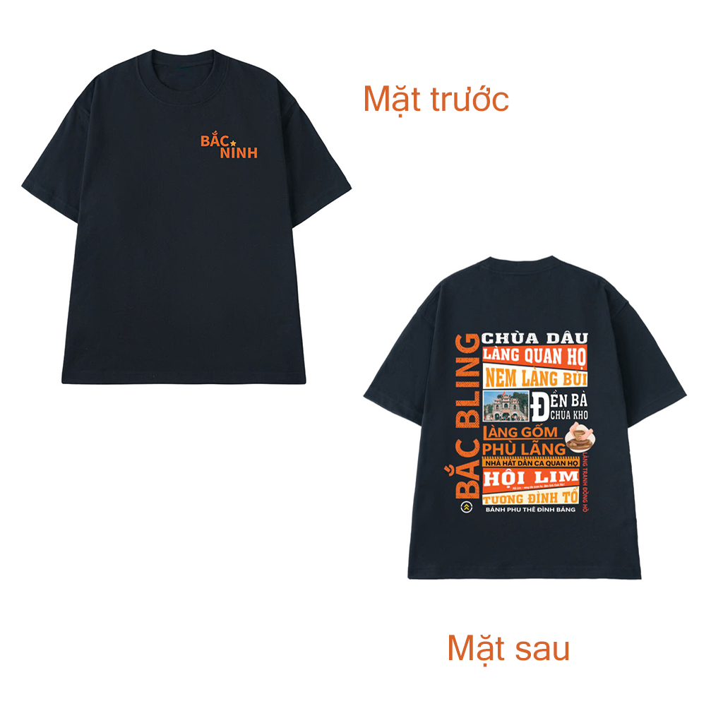Áo thun nam nữ ngắn tay in hình Bắc Ninh Bắc Bling hottrend chất liệu cotton thoáng mát TA219