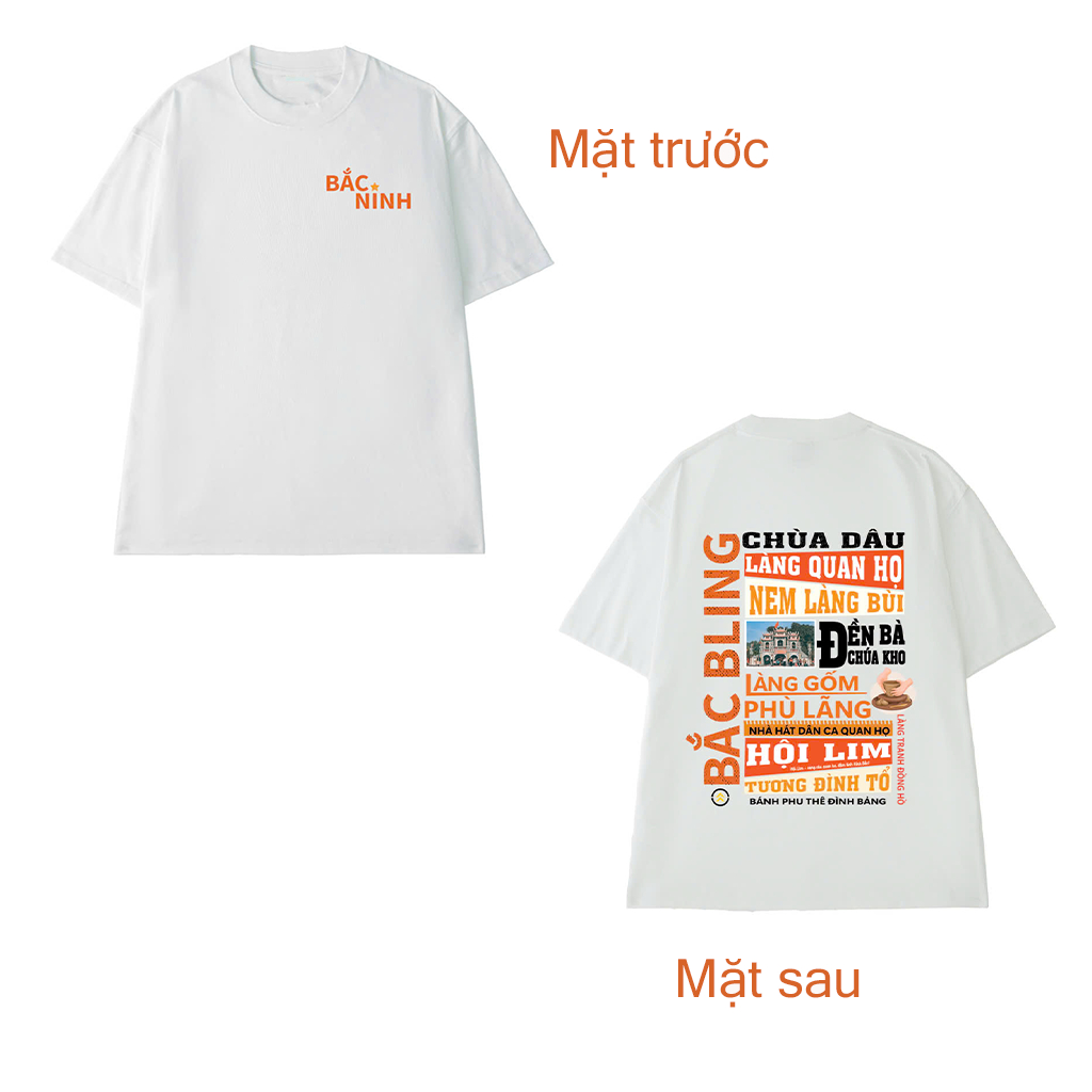 Áo thun nam nữ ngắn tay in hình Bắc Ninh Bắc Bling hottrend chất liệu cotton thoáng mát TA219
