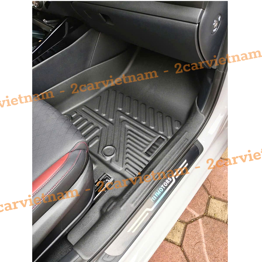 Thảm lót sàn NHỰA 5D xe KIA K3/ Cerato đời 2014- 2018, Mẫu TPE Tràn viền bậc cửa, Dễ vệ sinh- Mẫu BẬC DÀI
