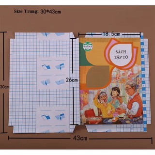 Set 10 tờ bọc decal tự dính chống nước bọc sách vở, decal bọc sách vở các cỡ, bọc sách vở chống nhăn chống nước
