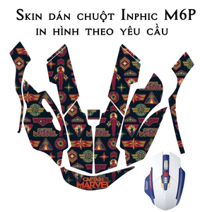 Skin dán chuột Inphic M6P in hình theo yêu cầu | Miếng dán Film 3M chống trượt