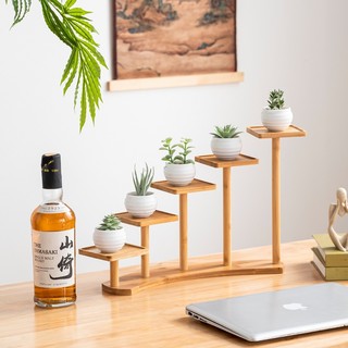 Kệ để bàn trang trí , kệ để chậu cây trang trí bàn làm việc, kệ gỗ decor 5 tầng xinh xắn