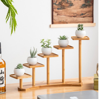 Kệ để bàn trang trí , kệ để chậu cây trang trí bàn làm việc, kệ gỗ decor 5 tầng xinh xắn