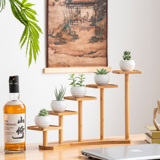 Kệ để bàn trang trí , kệ để chậu cây trang trí bàn làm việc, kệ gỗ decor 5 tầng xinh xắn