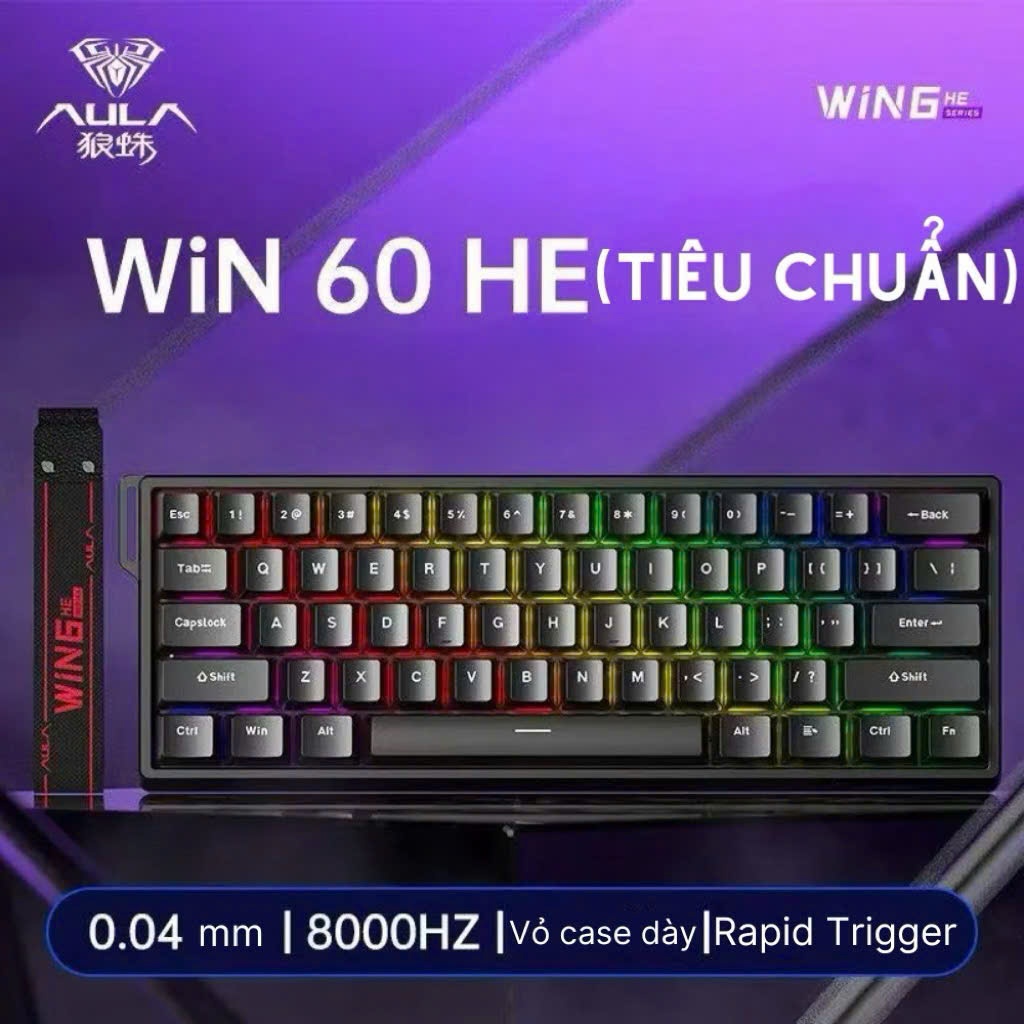 (SẴN HÀNG) Bàn Phím Cơ Gaming AULA WIN60HE / WIN60HE PRO / WIN68HE PRO / WIN68HE Max / Rapid Trigger | 8000hz Cực Nhạy | BigBuy360 - bigbuy360.vn