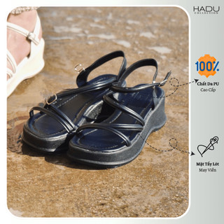Sandal Quai Chéo 5P Đế Bánh Mì LOUISA KATIFA K513D Chất Da PU Cao Cấp Đế PU Êm Mềm Bảo Hành 6T