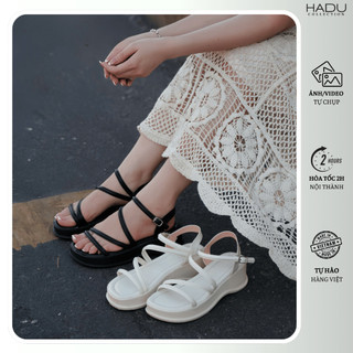 Sandal Quai Chéo 5P Đế Bánh Mì LOUISA KATIFA K513D Chất Da PU Cao Cấp Đế PU Êm Mềm Bảo Hành 6T
