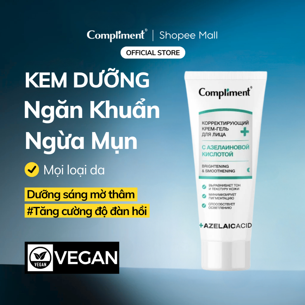 Ảnh Kem Dưỡng Azelaic Acid Compliment Giảm Dầu Mụn, Mờ Thâm, Sáng Da 35ml 1
