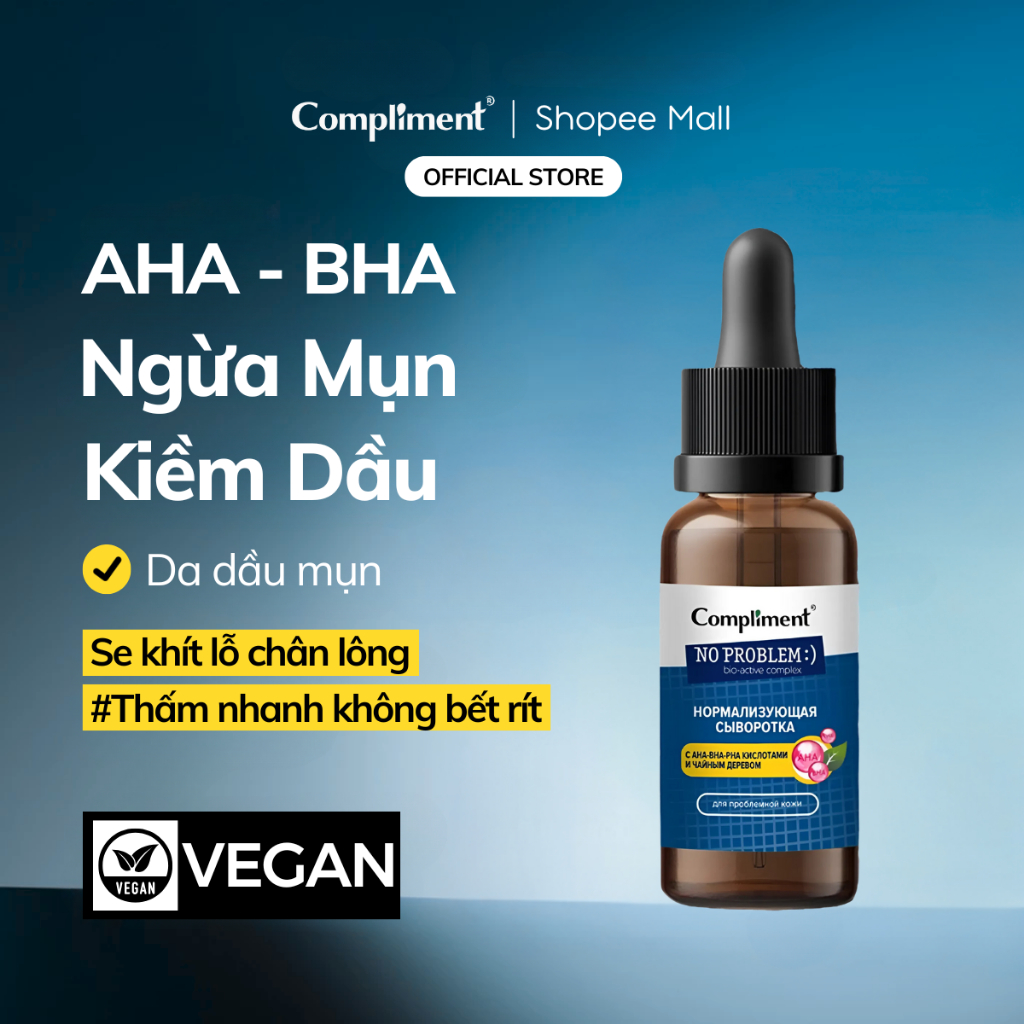 Ảnh Serum Compliment 2% BHA Hyaluronic Acid B5 5% Vitamin C 20% Làm Sạch Da, Giảm Mụn Trắng Da 27ml 1