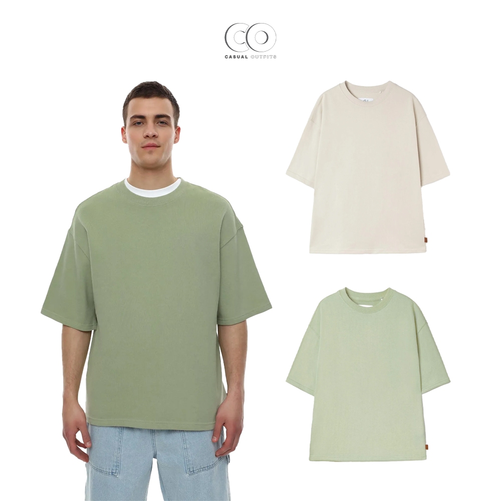 áo oversize màu đất quần casual shorts Geek-core