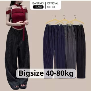 Quần ống rộng BIGSIZE Banamo Hà Nội quần suông kẻ sọc Striped Pants trẻ trung phong cách Hàn Quốc 997