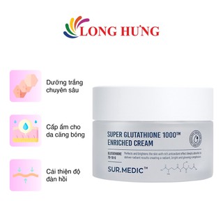 Kem dưỡng trắng da Sur.Medic Super Glutathione 100TM Enriched Cream (50ml)