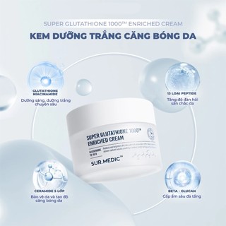 Kem dưỡng trắng da Sur.Medic Super Glutathione 100TM Enriched Cream (50ml)