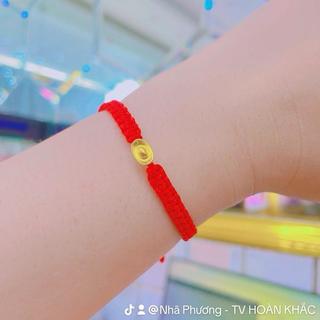 Phụ Kiện Vòng Đeo Tay Tỳ Hưu Chỉ Đỏ 24 Hoàn Khắc