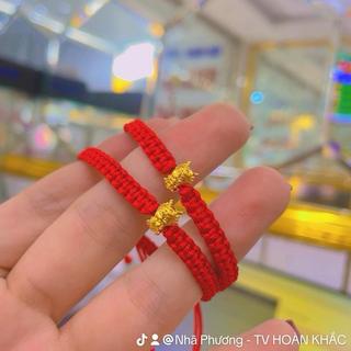 Phụ Kiện Vòng Đeo Tay Tỳ Hưu Chỉ Đỏ 24 Hoàn Khắc