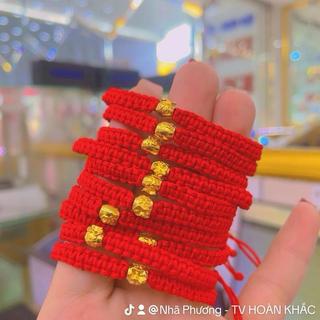Phụ Kiện Vòng Đeo Tay Tỳ Hưu Chỉ Đỏ 24 Hoàn Khắc