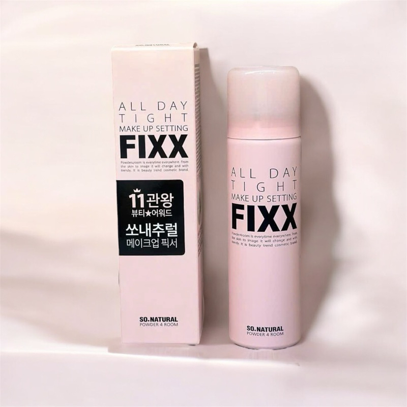 Xịt Khóa Nền So Natural FIXX – 2 Phiên Bản:  All Day Tight / Real Matte – Giữ Makeup 12–24H, Chống Trôi – Nội Địa Hàn
