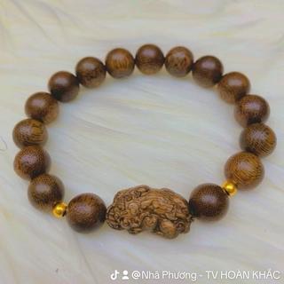 Vòng Tay Trầm Hương Phối Bi V24k Hoàn Khắc (Nam + Nữ) - Phụ Kiện Hoa