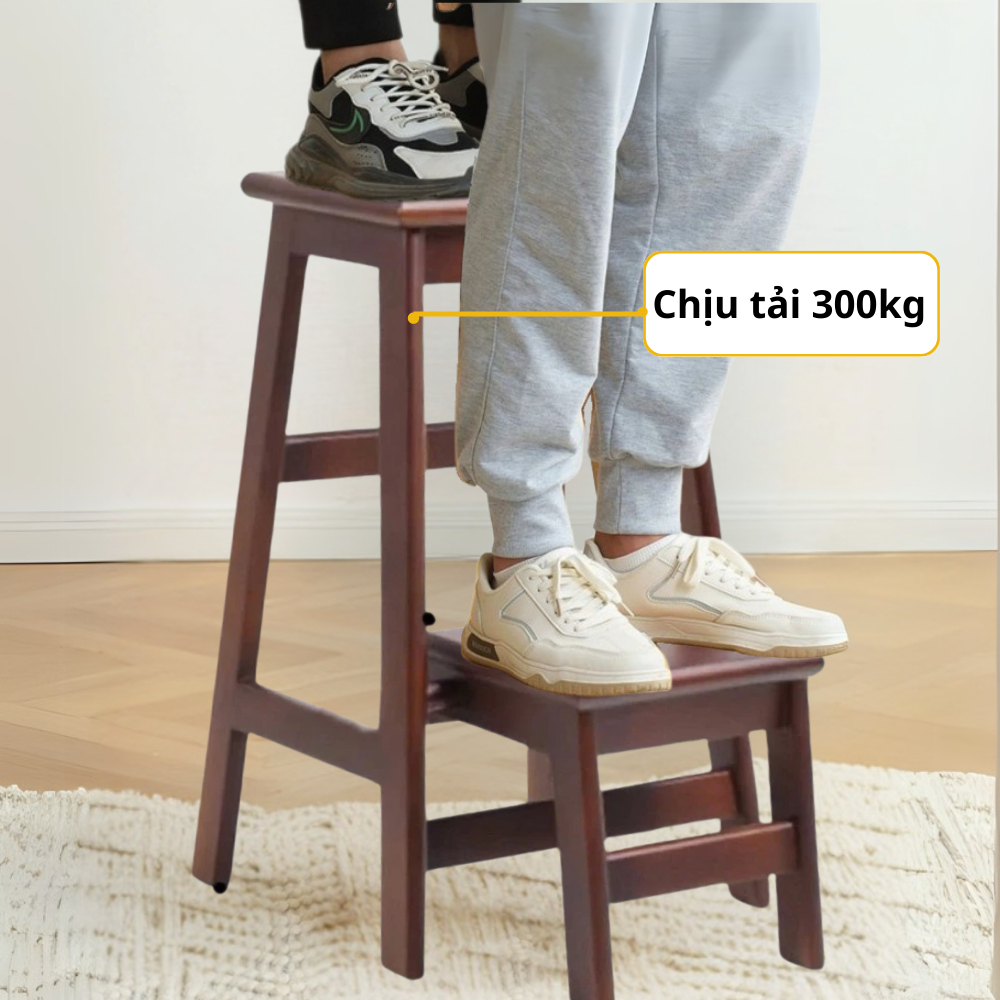 [DEAL SỐC T4] Ghế đẩu gỗ 2 bậc gấp gọn đa năng, ghế thắp nhang, thang cao phù hợp decor | BigBuy360 - bigbuy360.vn