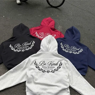 HOODIE ZIP , ÁO KHOÁC CÓ KHÓA NỈ FROM RỘNG IN CHỮ BE...KIN Vải NỈ BÔNG NAM NỮ CỰC ĐẸP