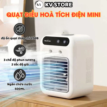 Quạt điều hoà hơi nước mini, làm mát nhanh chóng với dung tích lớn, quạt tích điện, điều hoà cầm tay