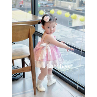 VÁY SỌC HỒNG NƠ CUTE- độc quyền babybeer- chính chủ