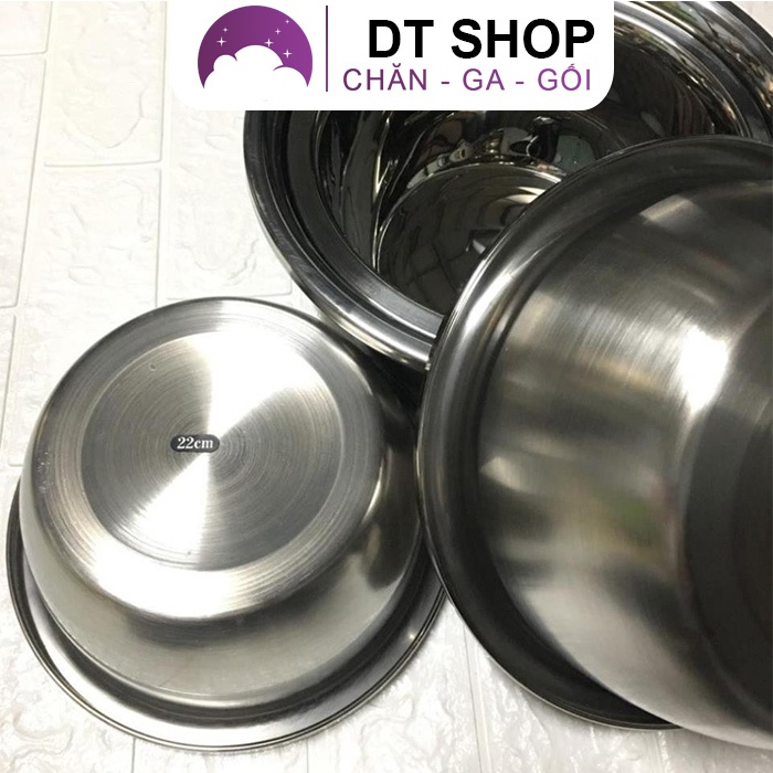 Thau Chậu sâu inox su 304 siêu dày nhiều size 18-20-22- 24-26-30-32-34 ...