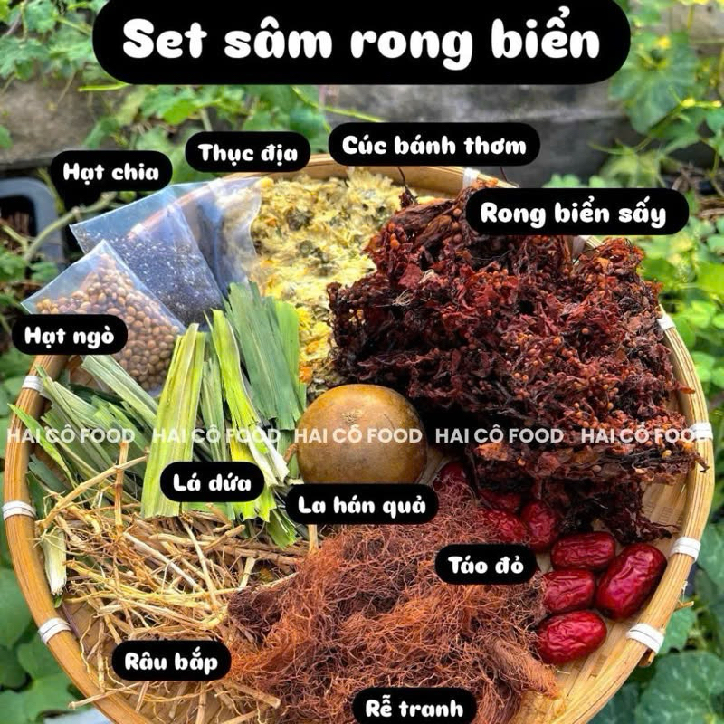 SET SÂM RONG BIỂN 10 VỊ LOẠI ĐẠI, set đủ vị nấu 5-7 lít nước, chuyên ...