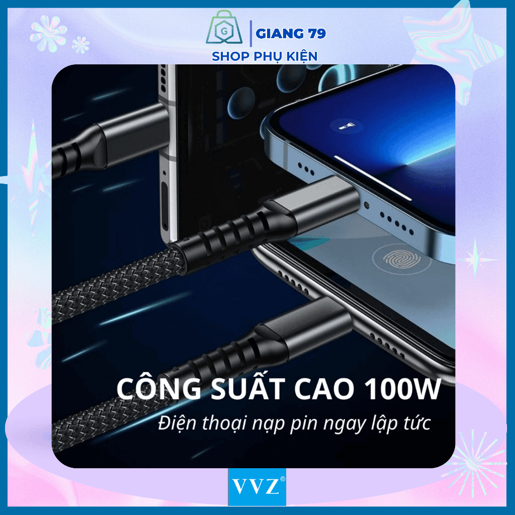 Cáp Sạc 3 Đầu VVZ. Dòng 3A Sạc Nhanh, Chất Lượng Cao, Tiện Dụng Với Mọi Loại ĐT