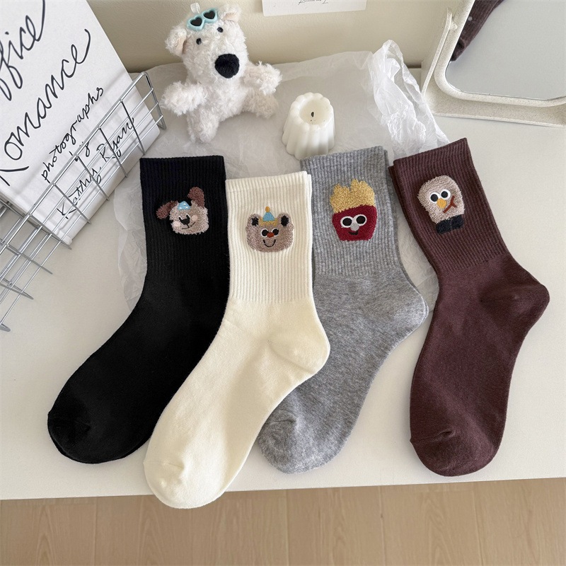 Vớ Tất Unisex icon mặt thú cổ cao 4 màu phong cách thể thao, năng động.