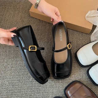 Giày búp bê nữ đế bệt mũi vuông chất da mềm êm chân , đi học đi chơi thoải mái Linhl Shop mã 14
