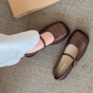Giày búp bê nữ đế bệt mũi vuông chất da mềm êm chân , đi học đi chơi thoải mái Linhl Shop mã 14