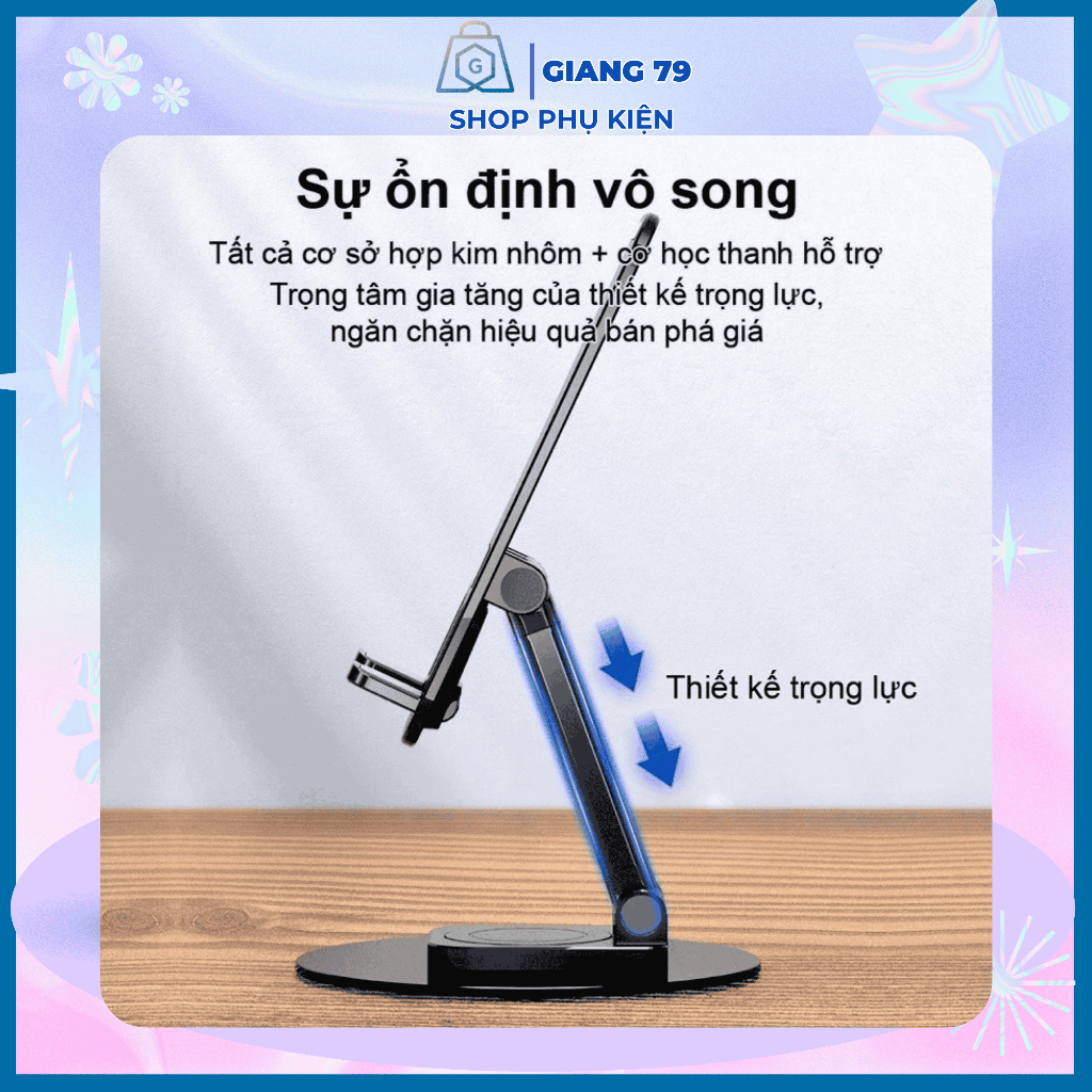 Giá Đỡ Điện Thoại K39C, Xoay 360 độ, Đế Kim Loại, Dùng Cho Các Loại Điện Thoại, Tiện Dụng