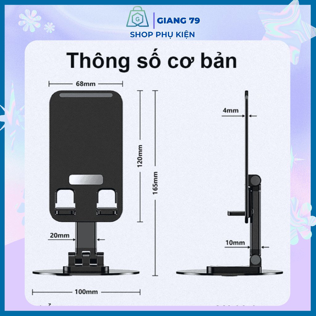 Giá Đỡ Điện Thoại K39C, Xoay 360 độ, Đế Kim Loại, Dùng Cho Các Loại Điện Thoại, Tiện Dụng