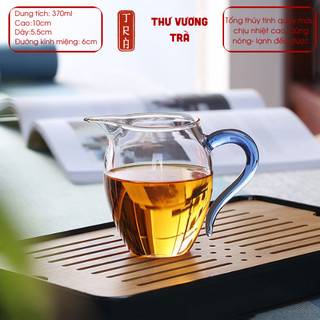 Tống thủy tinh miệng tròn quay màu dung tích 300ml, dùng pha các loại trà chịu nhiệt nóng-lạnh