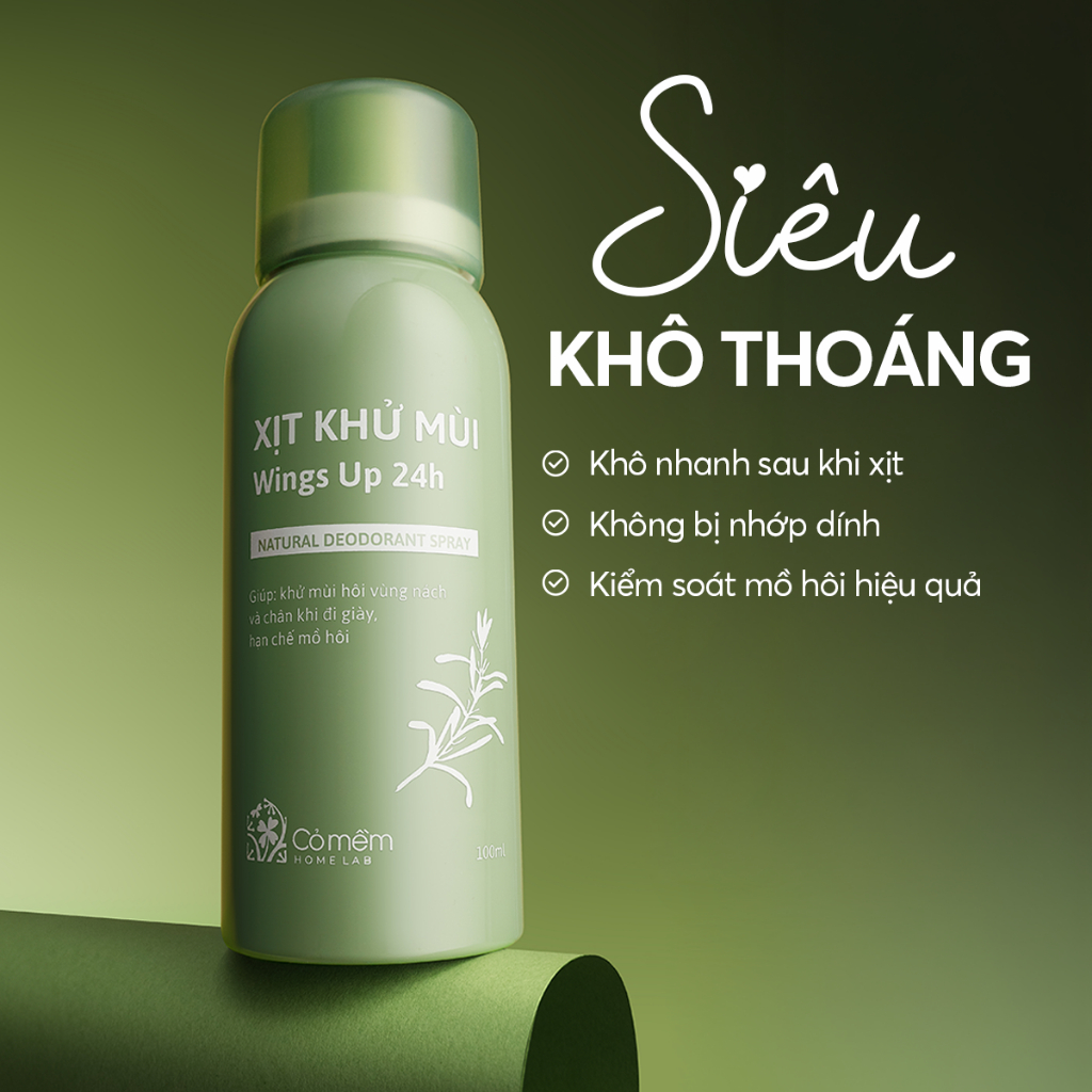 Ảnh Xịt Khử Mùi Wings Up 24h Khử Mùi Hôi Nách Hôi Chân Giảm Tiết Mồ Hôi Và Ngăn Ngừa Vi Khuẩn Gây Mùi Cỏ Mềm 100ml 4