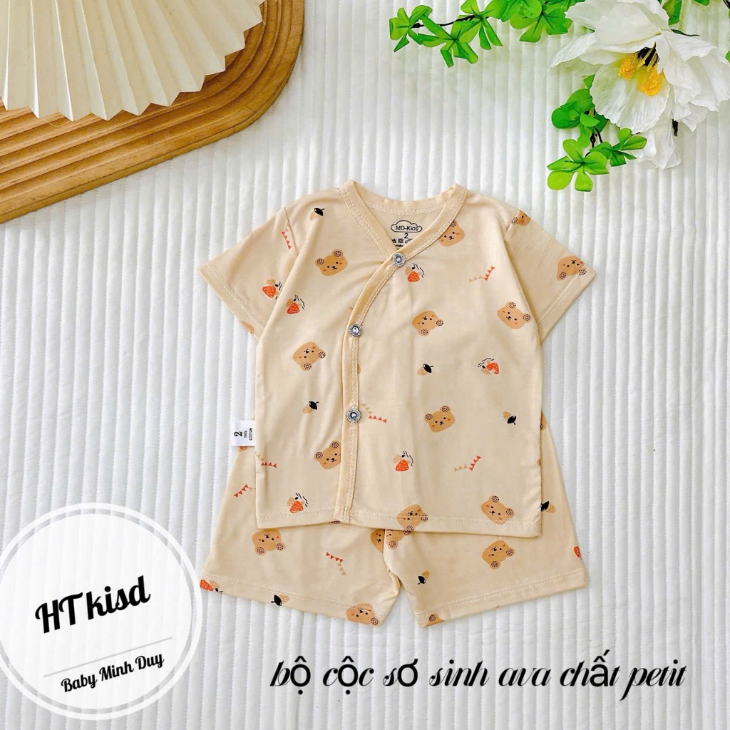 Bộ quần áo CỘC TAY CÀI CHÉO chất thun lạnh NHIỀU MÀU đáng yêu cho bé trai bé gái 3-9kg mesocshop