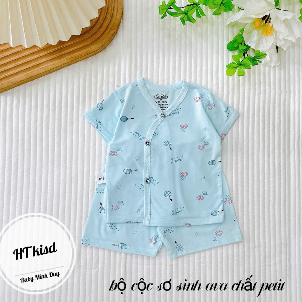 Bộ quần áo CỘC TAY CÀI CHÉO chất thun lạnh NHIỀU MÀU đáng yêu cho bé trai bé gái 3-9kg mesocshop
