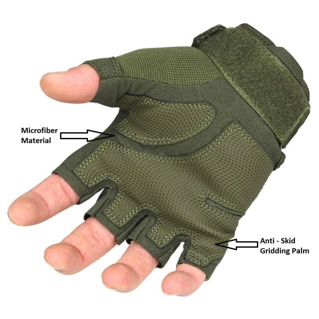 Găng Tay Chiến Thuật Nửa Ngón_Tactical Half Finger Gloves