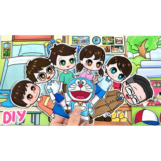 Đồ chơi bóc dán DORAEMON Gacha | Cuộc sống hàng ngày Nobita, Shizuka, Jaian, Suneo | Búp bê giấy