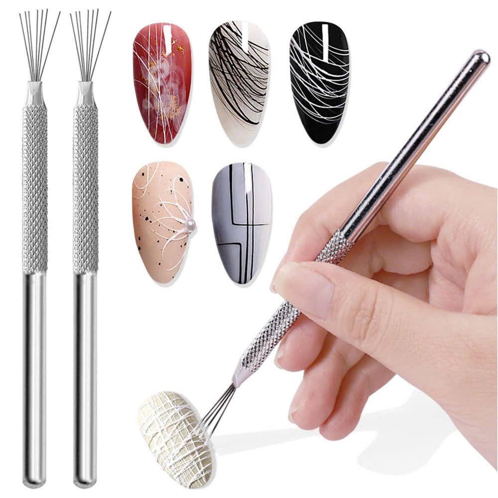 [SẢN PHẨM MỚI] Bút vẽ 7 đầu kim đa chức năng làm nail vẽ lưới - nhện - nét mảnh - chấm bi (lẻ 1 cây)
