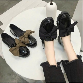 Giày búp bê nữ 3 phân oxford ,hài búp bê da bóng phối nơ sang chảnh hót hít Linhl Shop mã 28