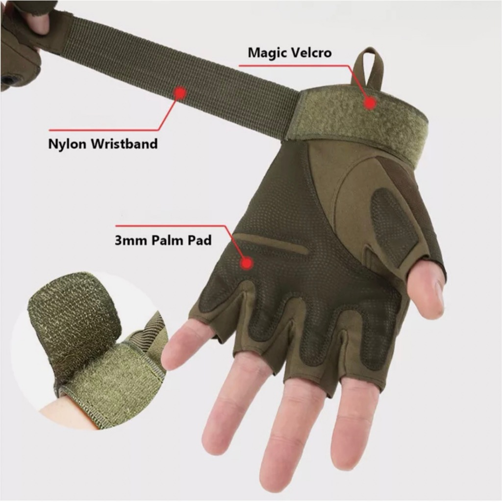 Găng Tay Chiến Thuật Nửa Ngón Siêu Bền_Tactical Gloves for Men
