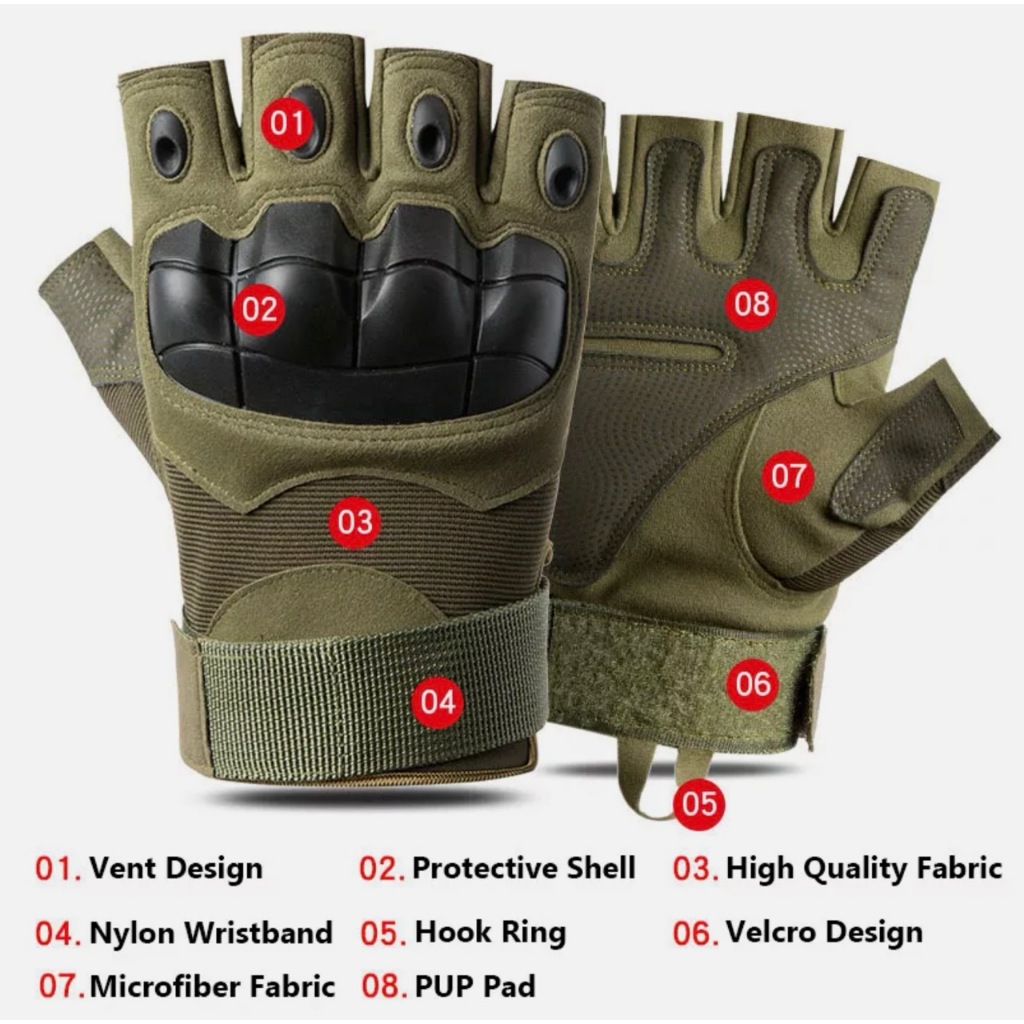 Găng Tay Chiến Thuật Nửa Ngón Siêu Bền_Tactical Gloves for Men