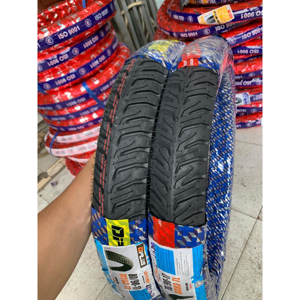 Vỏ lốp Dplus 383 gắn cho các dòng xe số, size 70/90-17. 80/90-17. Vỏ ...