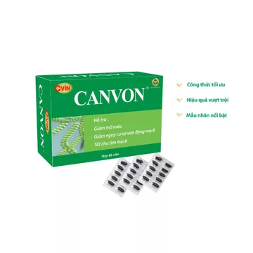 Hộp 60 viên CANVON hỗ trợ bệnh tim mạch, giảm nguy cơ xơ vữa mạch máu, CoQ10 vitamin bồi bổ cơ thể