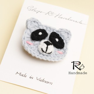 Kẹp tóc gấu mèo Raccoon 5.5cm và bàn chân 3.5cm cho nữ và bé gái siêu cute |Shop Rô Handmade