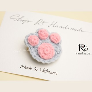 Kẹp tóc gấu mèo Raccoon 5.5cm và bàn chân 3.5cm cho nữ và bé gái siêu cute |Shop Rô Handmade